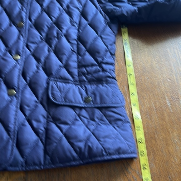 Eddie Bauer Goose Down Quilted Jacket Size M Navy Snap Closure Front Pockets - Picture 13 of 16